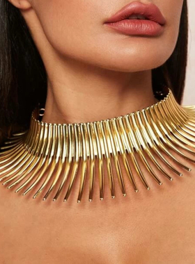 star necklace women choker 欧美风夸张金属项圈装饰项链女