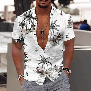 ch 5xl Short Sleeve Fashion Tops Tee Shirt Men Blouse Camisa