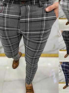 pants for men trousers for men overalls 格子裤男 休闲长裤