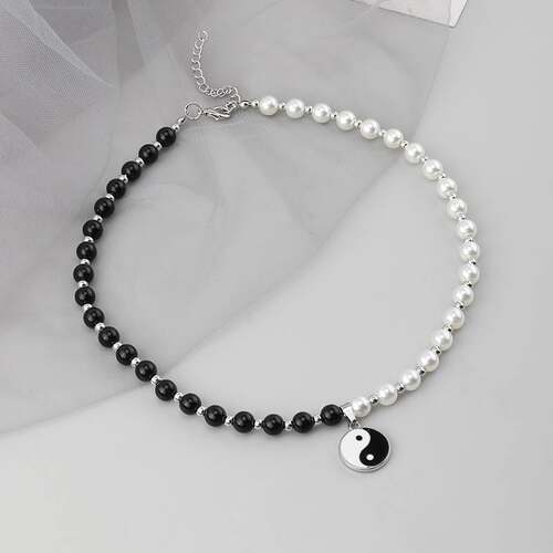 Pendant Pearl Beads Pendant Choker Necklace Punk Chain Unise