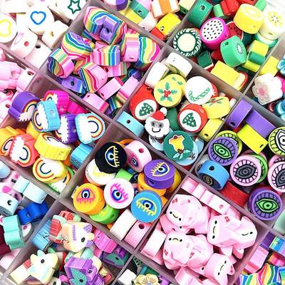 100pcs 10mm Heart Shape Beads Polymer Clay Beads Spacer