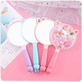 兔子手持镜可爱手柄镜便携化妆镜学生宿舍儿童奶油胶diy素材镜