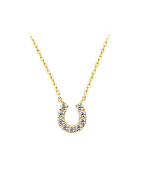 BEAUFINA百分娜马蹄系列项链女18k金镶钻颈链送女友新年礼物