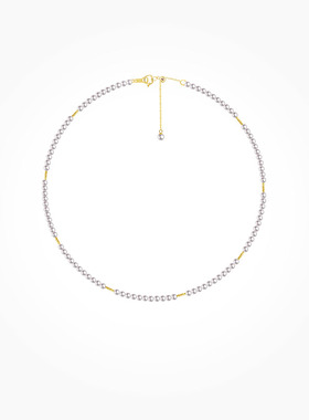 BEAUFINA珠宝 天然极光淡水baby珍珠项链18K金小米珠锁骨链