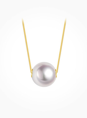 BEAUFINA百分娜18K金Akoya海水珍珠项链路路通吊坠单颗锁骨链颈链