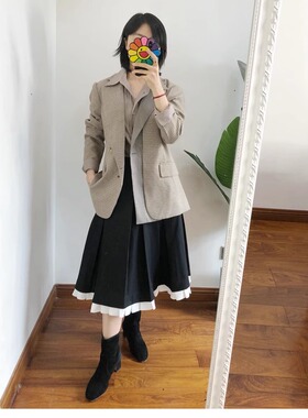 清货拍下改价248 仅40码 买手店po*ts女士一粒扣千鸟格西装外套