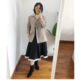 清货拍下改价248 仅40码 买手店po*ts女士一粒扣千鸟格西装外套