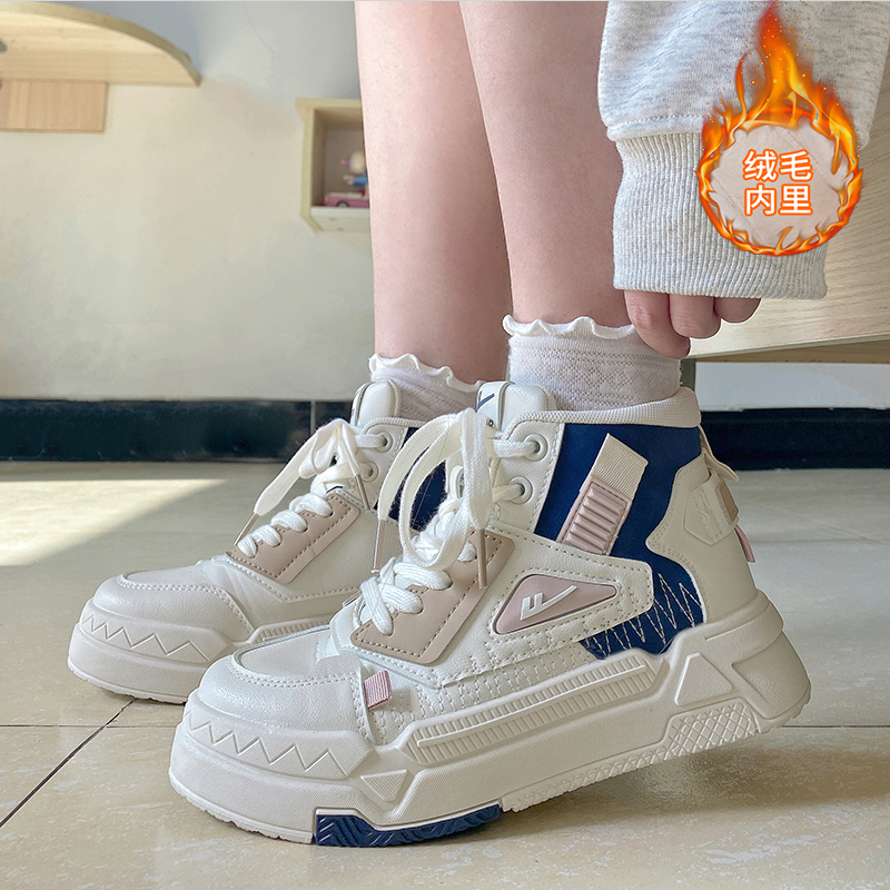 回力女鞋高帮鞋女透气2025秋冬季