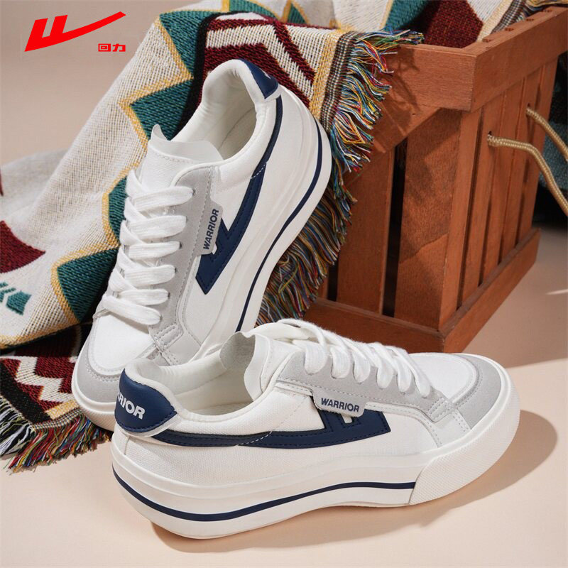 回力天之力德训鞋女2026新款夏季帆布鞋厚底增高小白鞋软底运动鞋