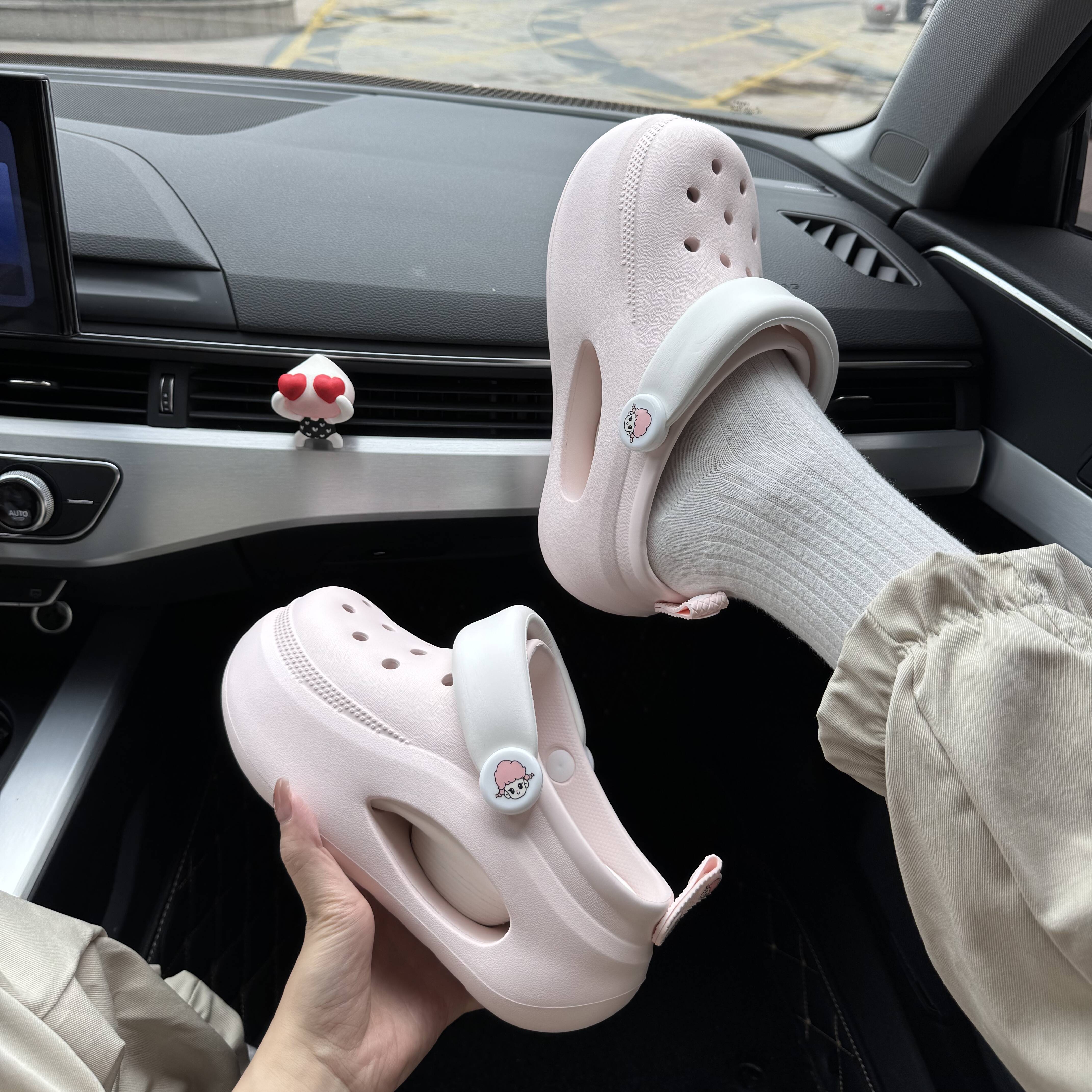 7cm增高厚底洞洞鞋女春夏外穿EVA