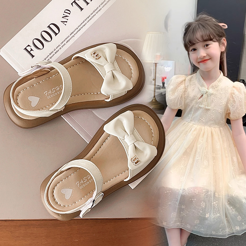 女童夏季公主凉鞋蝴蝶结软底2026