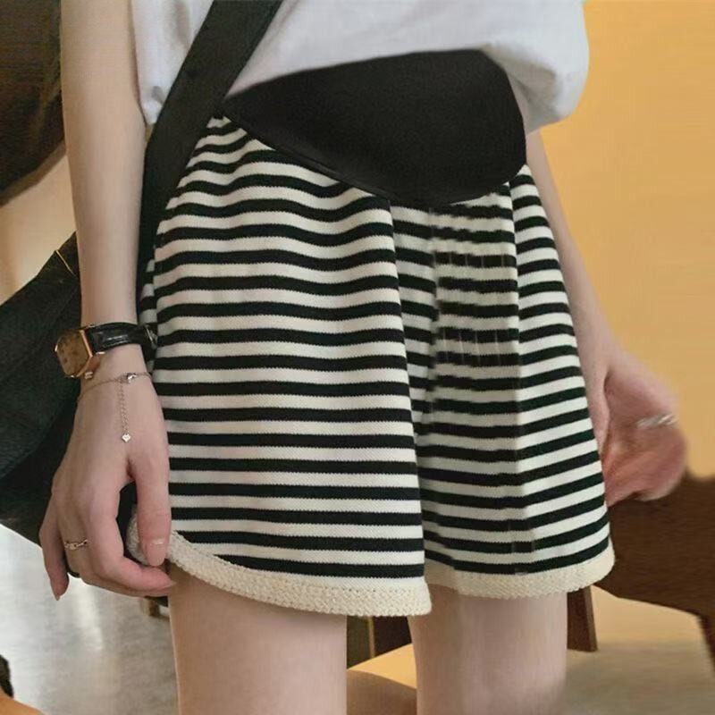 孕妇夏季薄款托腹阔腿短裤外穿