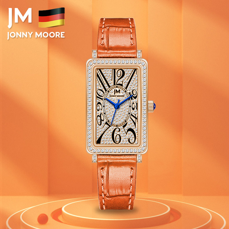德国JONNYMOORE腕表情人节套盒 轻奢镶钻皮带石英女表  1375 s