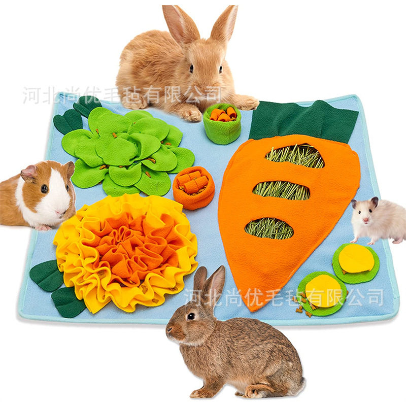 新款宠物嗅闻垫小宠专用觅食训练藏食垫仓鼠龙猫慢食毯兔子闻嗅垫 - 实物图