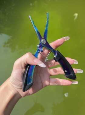 新款钓鱼专用钳子多功能路亚钳便携控鱼钳取钩摘钩垂钓工具鱼线剪