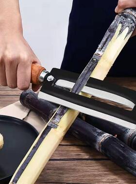 甘蔗削皮刀不锈钢碳钢甘蔗刀商用加大加厚木柄菠萝刀削皮器刨皮刀