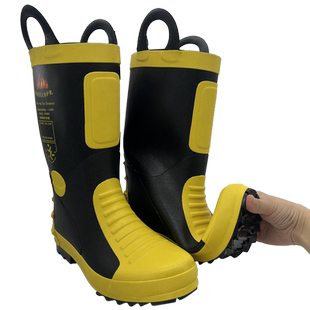 消防鞋消防作训靴02款消防员比武防护靴无钢板不带钢板战斗消防靴