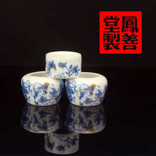 颠颏麻料百灵鸟食罐陶高瓷水杯食碗食盒水槽虫碗鸟盆笼配件景德镇