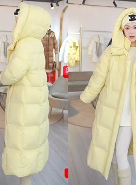 【春春Spring】1193长袖羽绒服白鹅绒中长款厚款保暖连帽