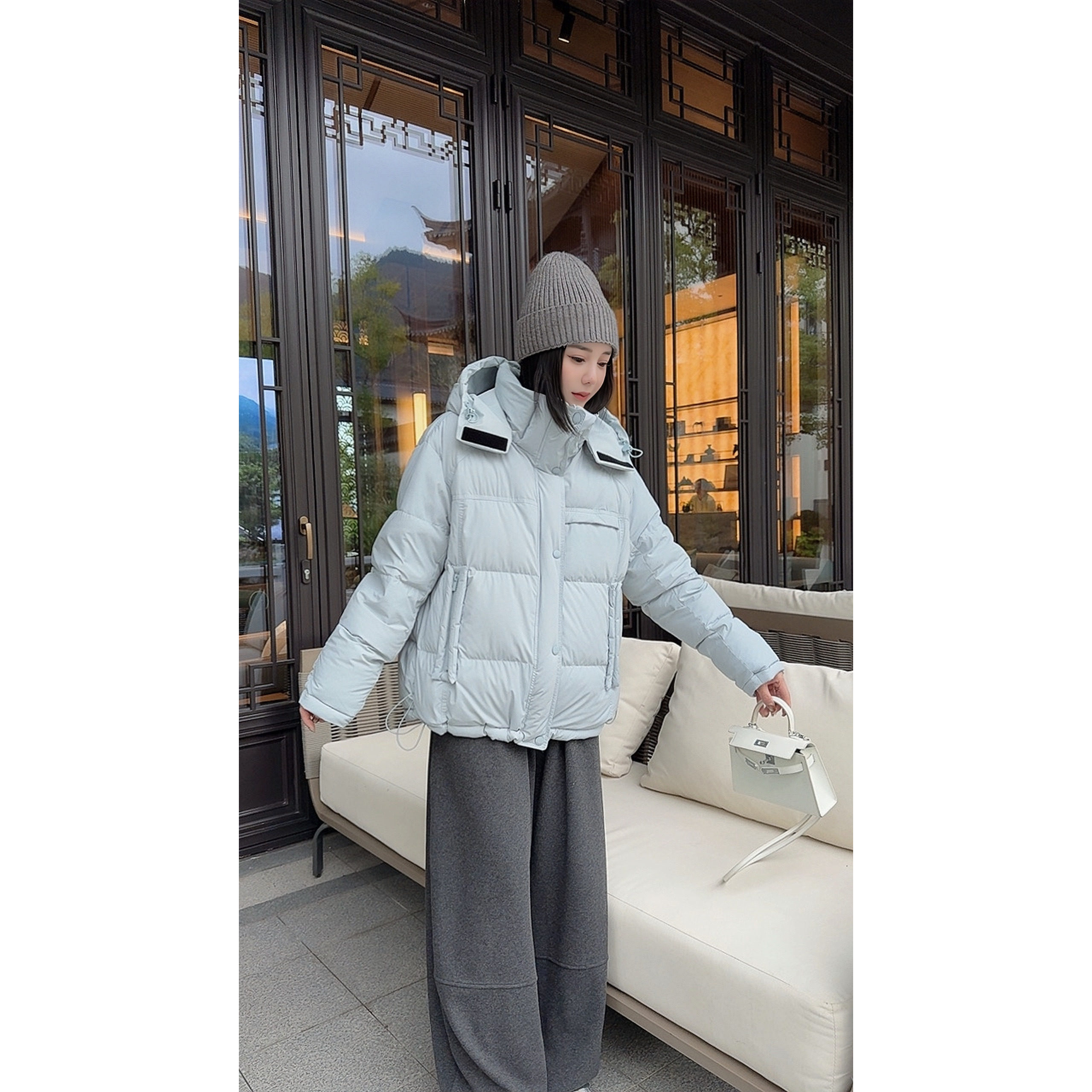 【林小雅专享】 3096冬季新款两面穿羽绒服冲锋衣外套