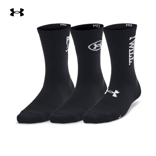 安德玛女24年中筒运动袜