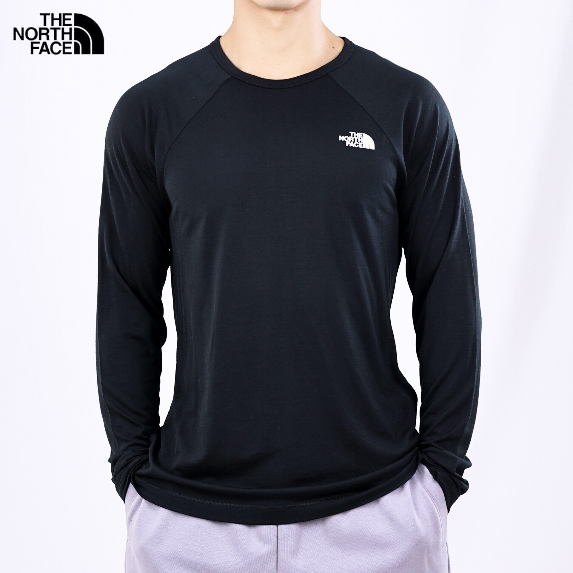 TheNorthFace北面男子长袖T恤Misty美利奴羊毛户外运动上衣8DRG