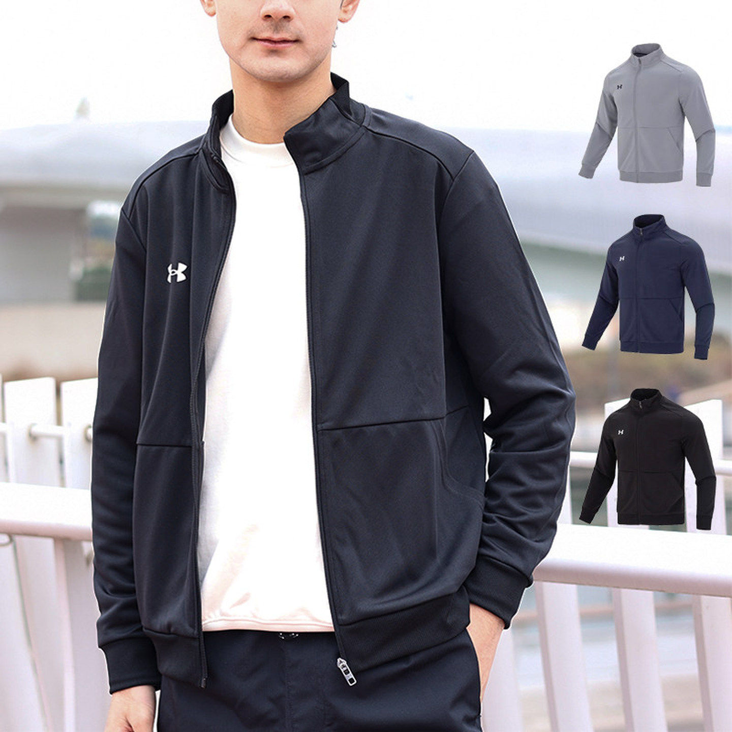 UA安德玛外套男女同款上衣运动服情侣休闲防风针织夹克23600304