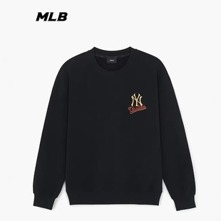 MLB卫衣男女26马年新款 3AMTQ0261 NY刺绣小标圆领运动休闲套头衫
