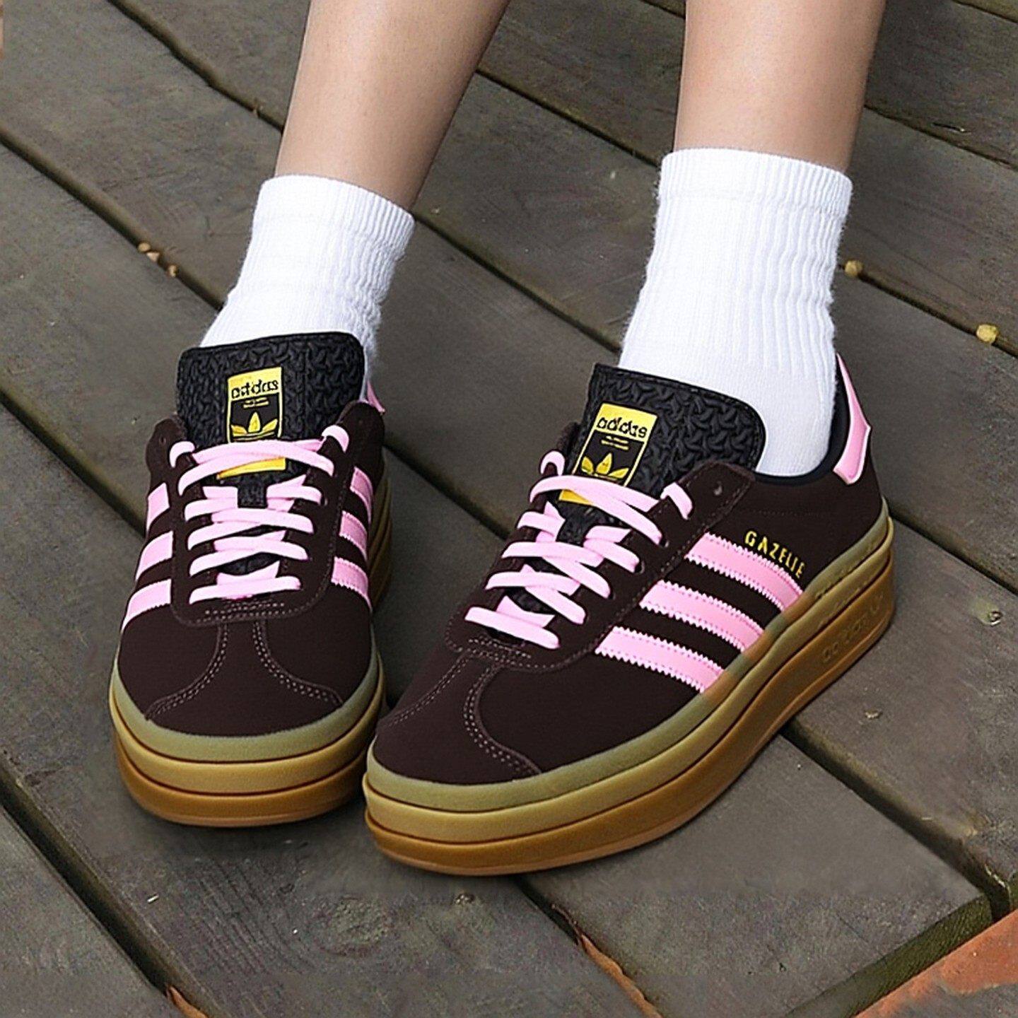 adidas阿迪达斯三叶草板鞋女款T头鞋GAZELLE厚底运动德训鞋IH6786