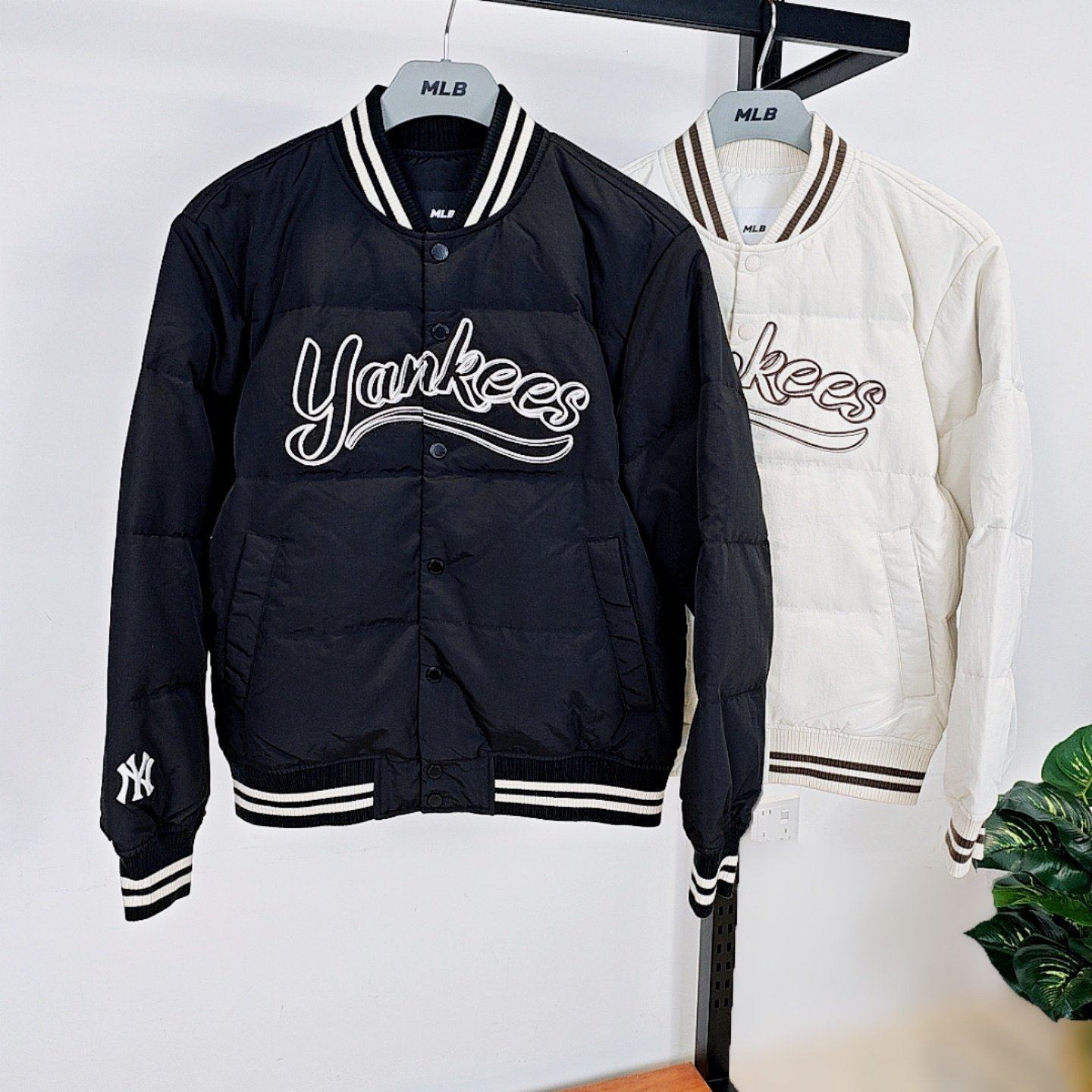 MLB羽绒服男女25秋冬新款NY字母印花棒球服运动棉羽外套3ADJV0256