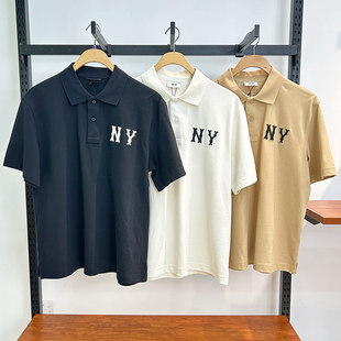 MLB短袖男女2025新款NY刺绣速干防晒POLO衫凉感运动T恤3APQB0353