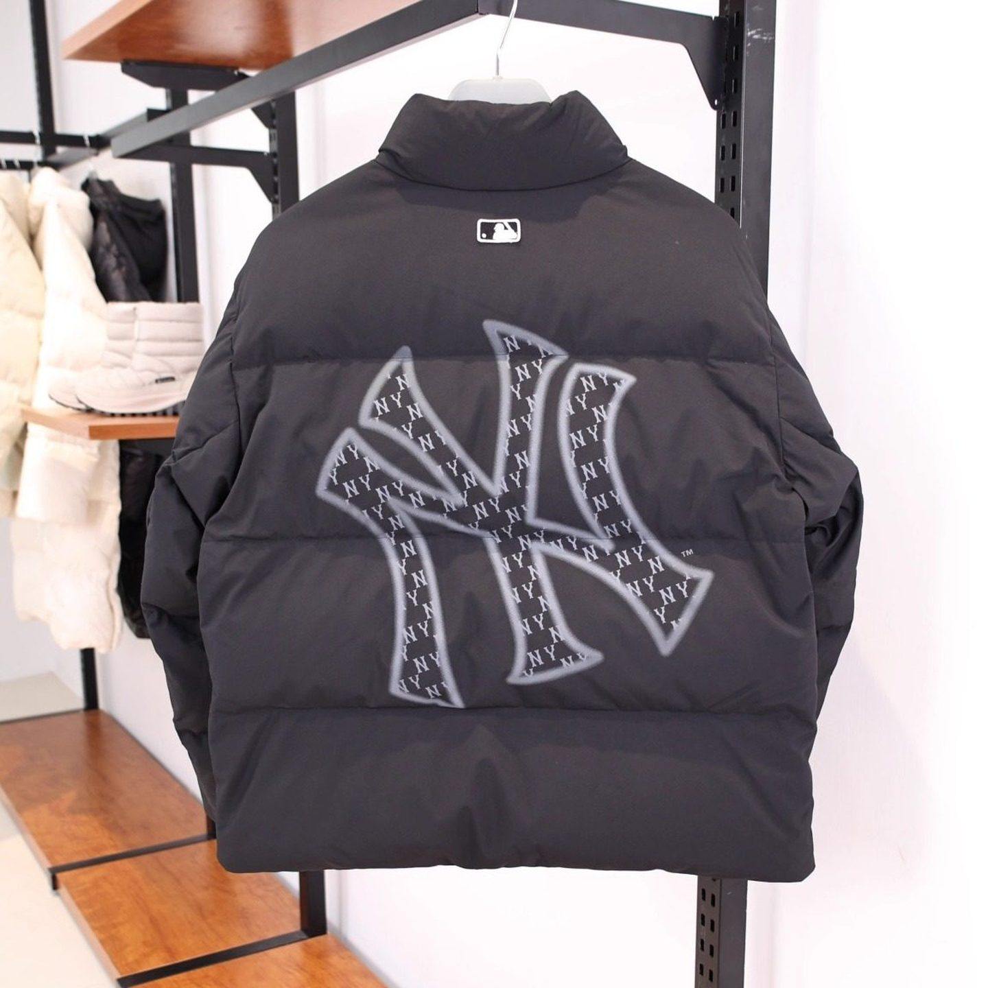 MLB鹅绒羽绒服25秋冬新款男女NY大标立领保暖棉羽外套3ADJM1256
