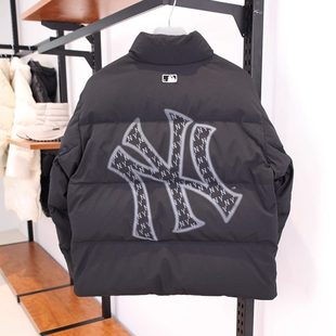 MLB鹅绒羽绒服25秋冬新款男女NY大标立领保暖棉羽外套3ADJM1256