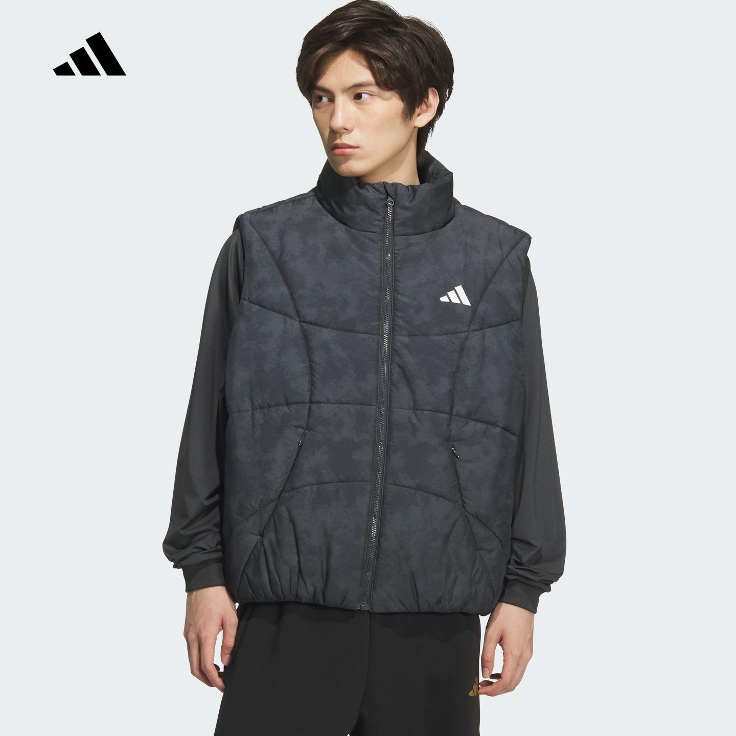 阿迪达斯棉马夹外套男款