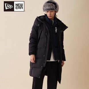 New Era纽亦华秋冬款男女MLB系列NY刺绣长款防风羽绒服14385143