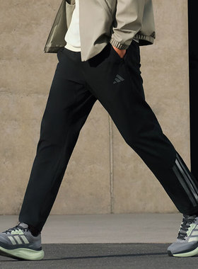 adidas阿迪达斯李现同款三条纹男子加绒保暖运动休闲长裤KA1301
