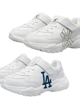 MLB男女童鞋NY魔术贴厚底老爹鞋低帮透气耐磨休闲运动鞋7ASHJ014N