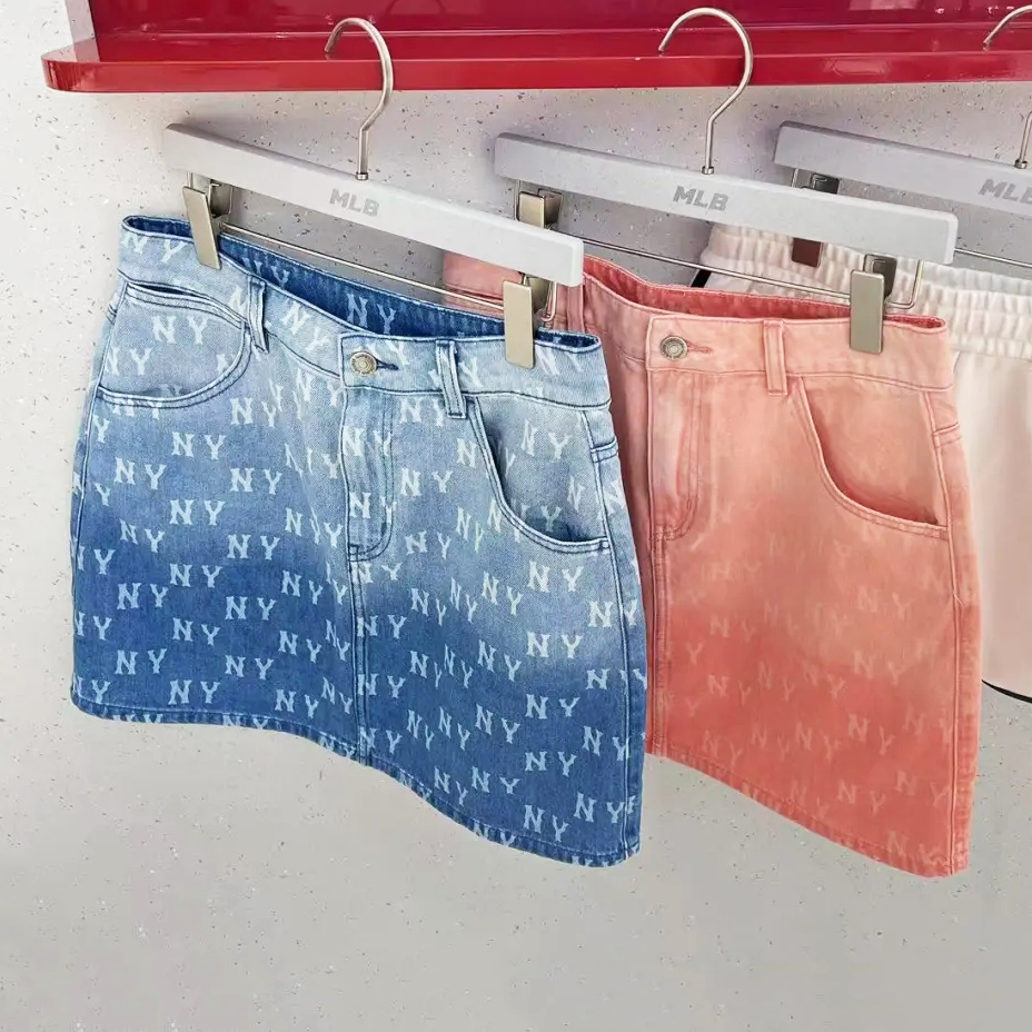 MLB女子包臀裙NY滿印老花短裙