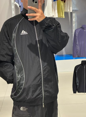 Adidas阿迪达斯25秋季新款ADILENIUM运动宽松足球梭织外套KF8519