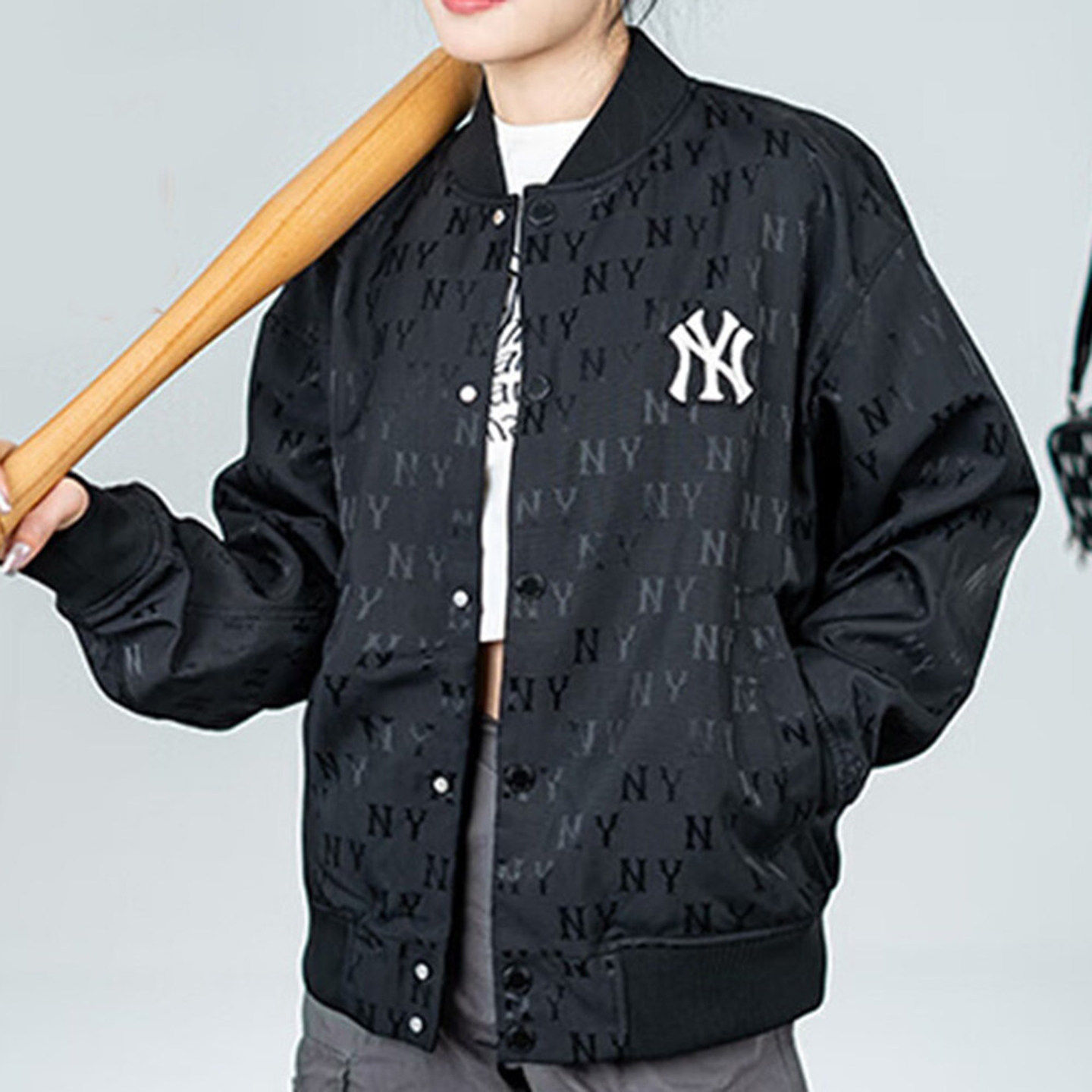 MLB棒球服24新款男女外套运动服NY复古老花休闲情侣夹克3AJPM0541