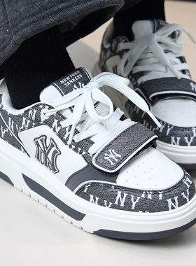MLB男女板鞋26新款情侣NY复古老爹鞋厚底防滑运动休闲鞋3ASXM026N