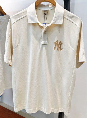 2025新款MLB短袖男女NY字母印花翻领POLO衫情侣运动T恤3APQB0453