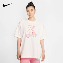 25新款NIKE耐克女子小熊图案纯棉短袖OVERSIZE风针织T恤IM3380