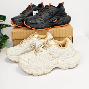 MLB男女鞋25秋新款情侣老爹鞋NY复古厚底增高运动休闲鞋3ASHW005N