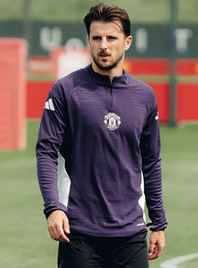 adidas阿迪达斯曼联球员版25秋季新款男子半拉链长袖训练服JP3133