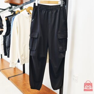 MLB男女长裤25秋冬新款NY刺绣收脚工装裤情侣休闲运动裤3APTB0554