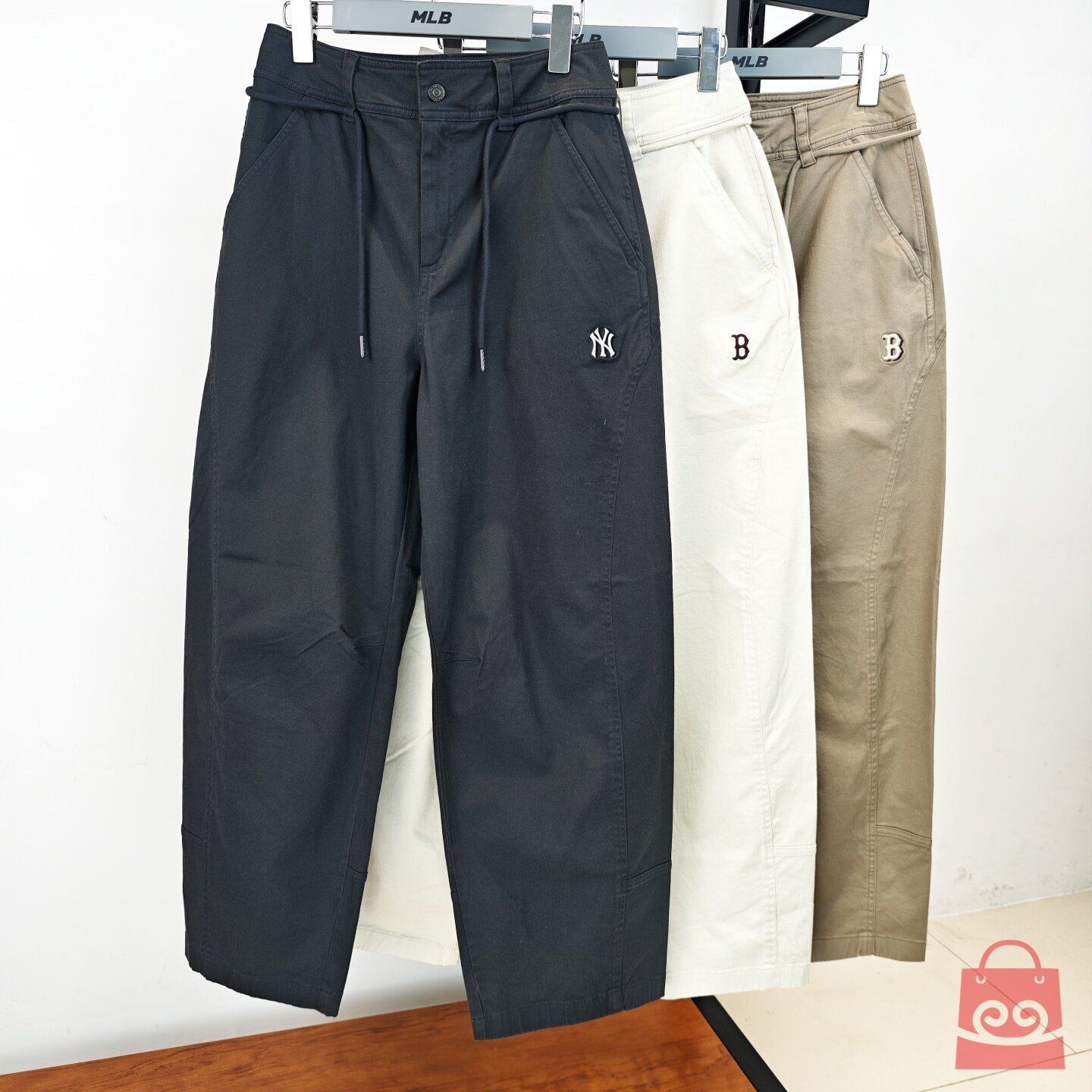 MLB情侣长裤25新款男女工装裤NY小标梭织水洗休闲运动裤3AWPB1654,运动服/休闲服装,运动长裤,淘宝优惠券,粉丝福利购,淘宝优惠卷