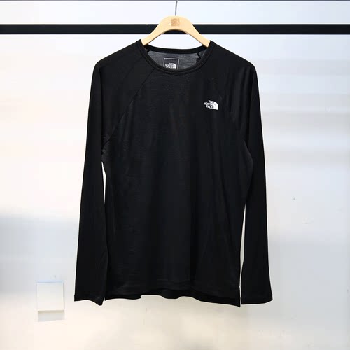 北面男士户外运动羊毛长袖T恤