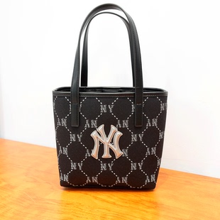 MLB托特包男女26新款NY钻石老花迷你单肩包手提包拎包3AORMJ26N