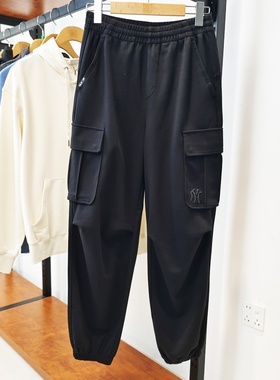 MLB男女长裤25秋冬新款NY刺绣收脚工装裤情侣休闲运动裤3APTB0554